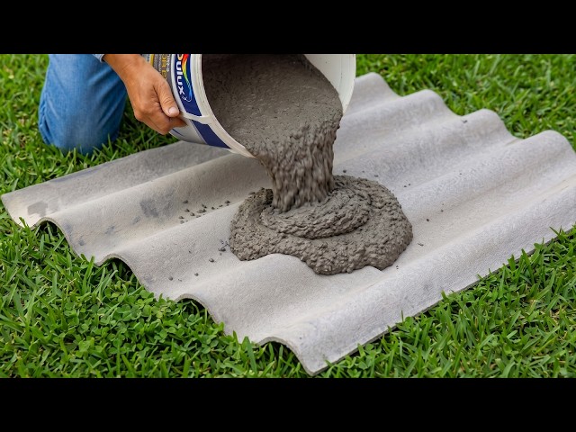 Pour Cement Onto a Roofing Sheet To Create An Impressive Masterpiece! Anyone Can Do It!