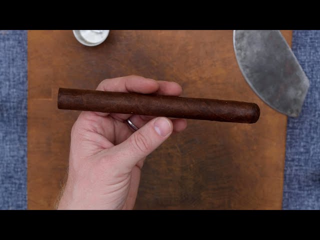 Rolling a big cigar outside - Churchill