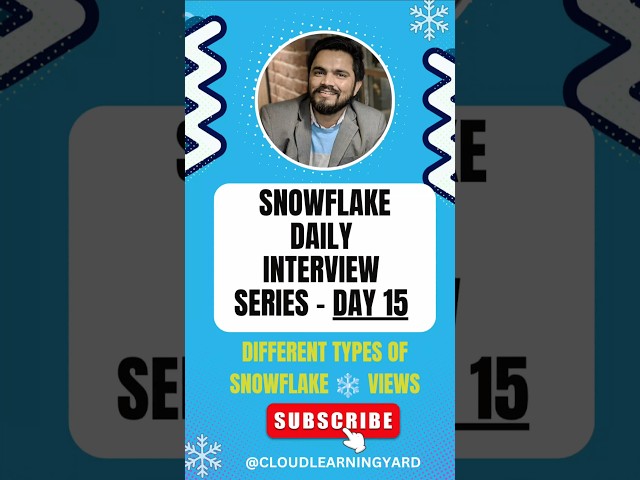 DAY 15 - Snowflake Different type of Views #snowflake #snowflakeinterview #dataengineering