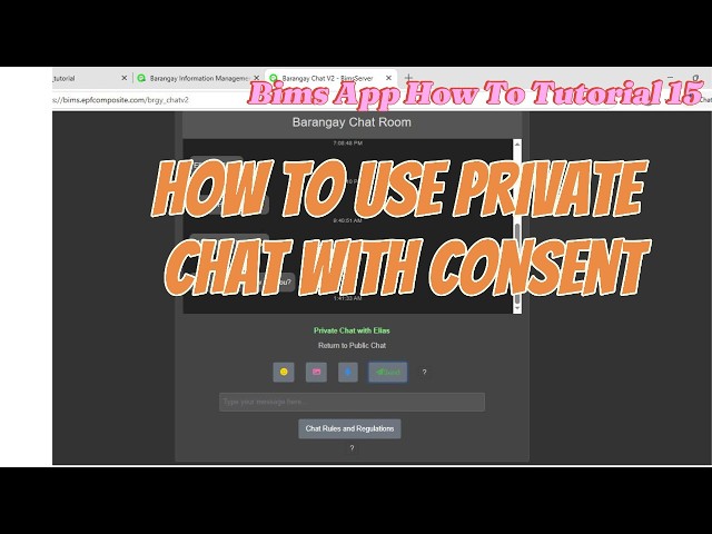 BIMS App How To Tutorial 15: Use Private Chat with Consent