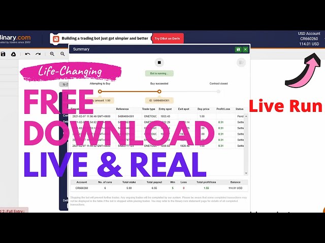 Free Download Real Account Binary Bot - Entry Touch Binary Bot | Unusual Secret Binary Bot