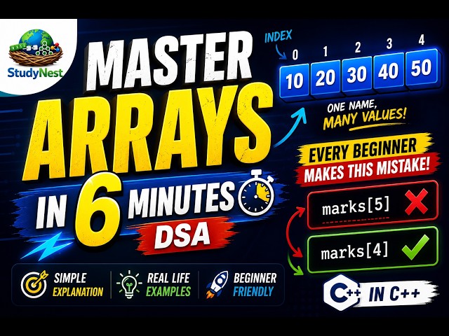Learn Arrays in C++ (Easy Explanation) | DSA | BEGINNER FRIENDLY