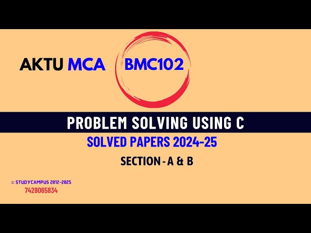 bmc102 solved question paper | problem solving using c | 2024-25