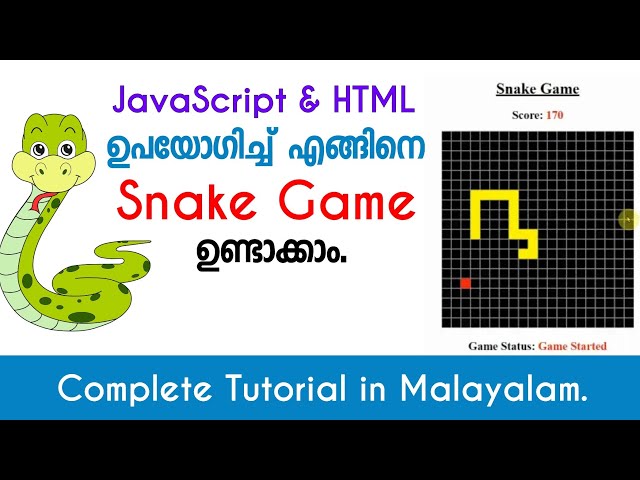 Snake Game using JavaScript & HTML | Malayalam Tutorial | Yes Tech Media.