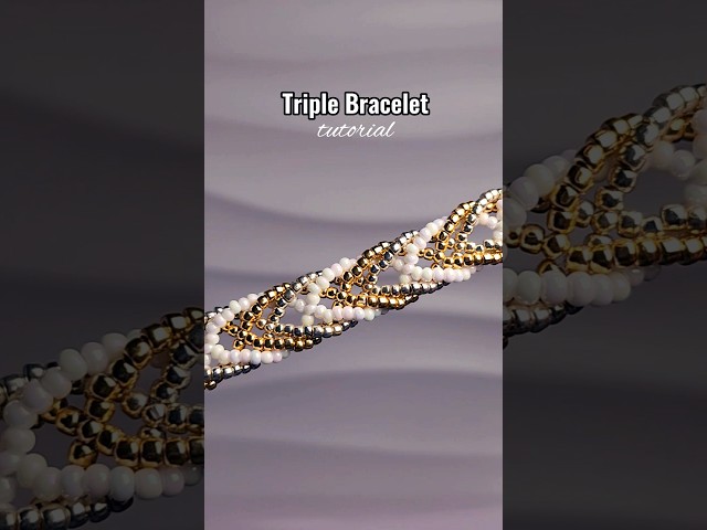 triple bracelet #diy #tutorial #beadedjewelry #preppy