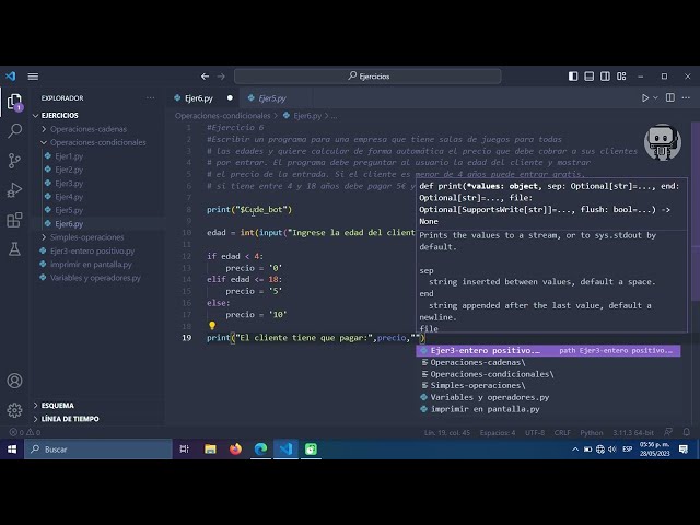 PROGRAMA EN PYTHON | PRECIO DE UNAS ENTRADAS / ASMR