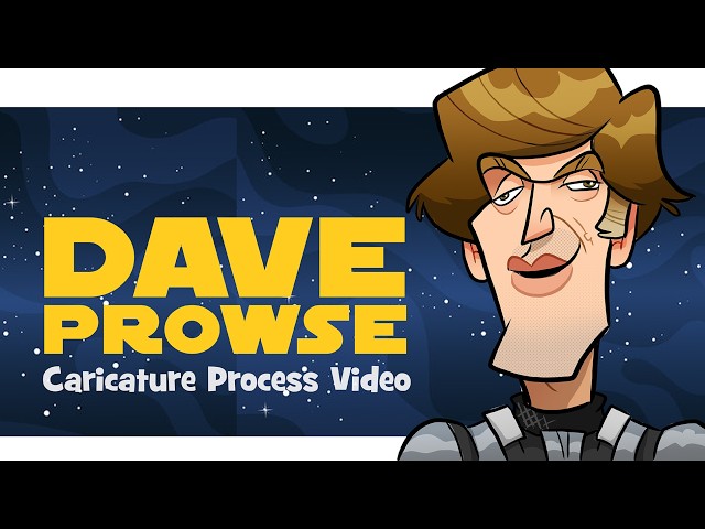 Dave Prowse (Star Wars) Caricature art drawing process tutorial