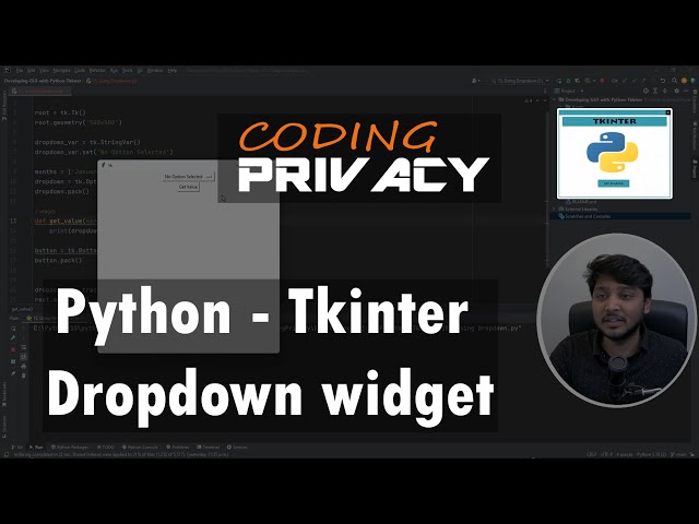 15. Dropdown widget in Tkinter (Python)