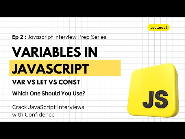 Variables in JavaScript (var vs let vs const) | Javascript Interview Series - Ep 2