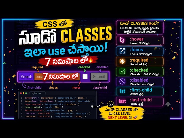 CSS Pseudo Classes Explained in 7 Minutes! 🔥 Hover, Focus, Checked, Disabled & More | CSS Basics #10