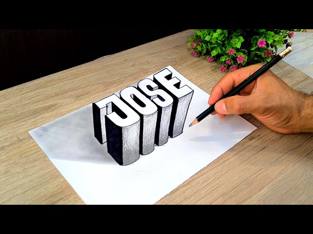 3D Drawing 🔥 How to Draw 3D LETTERS Name JOSE with Depth Effect