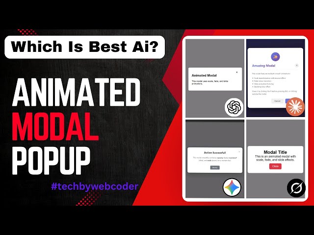 Which AI Is Best for Animated Modal Popup ? 🤖🔥| Part3