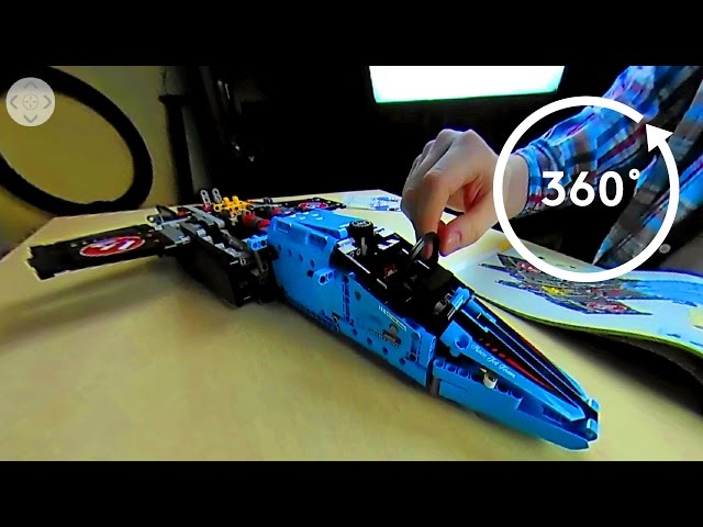 LEGO Technic 42066: Air Race Jet speed build in 4K 360°