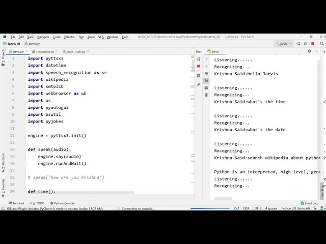 Jarvis AI Personal Assistant using Python