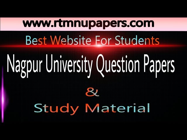 Nagpur University Question Papers | Best Website for Students | rtmnu papers