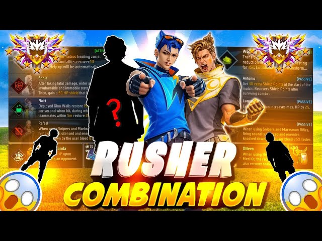 ( RUSHER) TOP 3 SECERT 💀 | br rank best character combination | best skill combination br rank 
