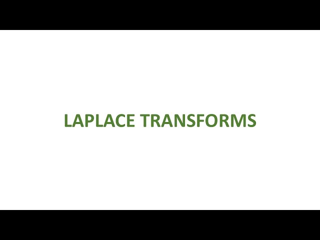 CONTROL SYSTEMS N6 - LAPLACE TRANSFORMS (FULL)