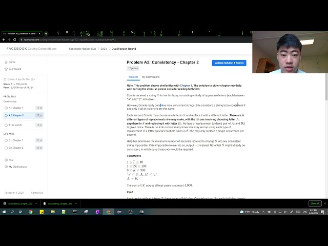 Facebook Hacker Cup 2021 Qualification Round (171st)
