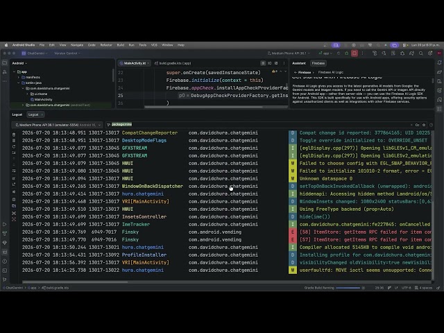 Android Studio Chat con Gemini empleando Firebase y Kolin