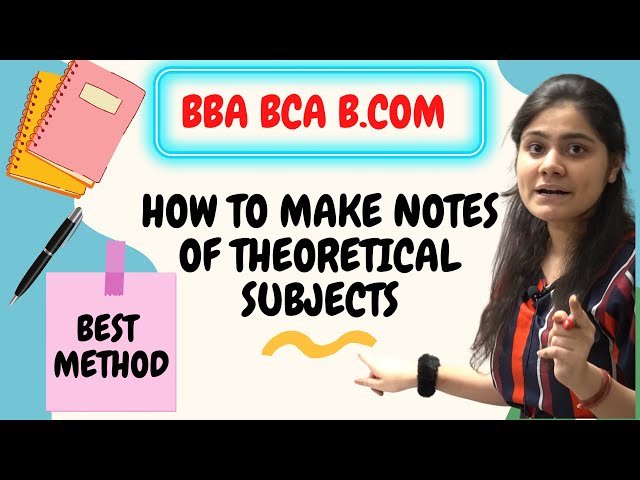 How to make notes of Theoretical Subjects|BBA|BCA|BCOM|Dream Maths