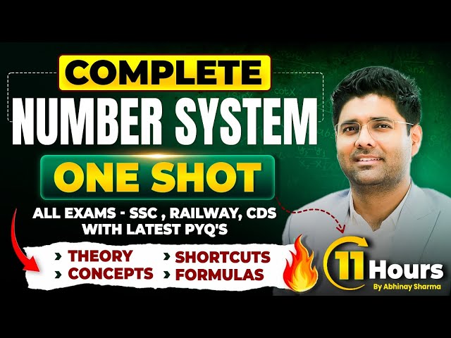 Complete Number System with all Concepts, Tricks & Formulas | One shot | By Abhinay Sharma