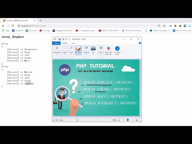 PHP Tutorial #08 Array Methods ( Array_Replace, Array_Values, Array_Slice and Array_Intersect )