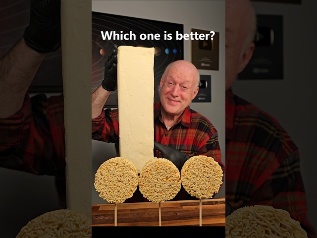 OIL vs BUTTER vs WATER Taste Testing Noodle Knockout!🍜 #shorts #ramen #buldak  #butter
