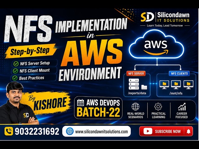 NFS Implementation in AWS environment by Kishore |SD|9032231692|AWS DEVOPS BATCH-22|