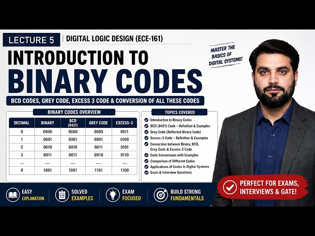 05- Binary Codes | BCD Codes | 5421 Code | Gray Code | Excess-3 Code