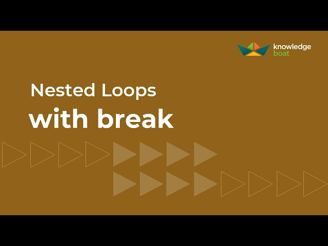 break Statement in Nested Loops | ICSE Computer Applications | Java & BlueJ