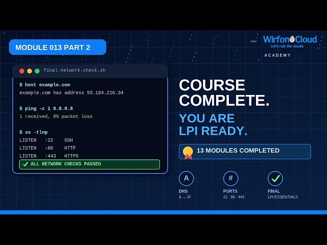 Module 013 Part 2: DNS, /etc/hosts, Port Checking and Course Finale - You are LPI vs1.6/2.0 READY.