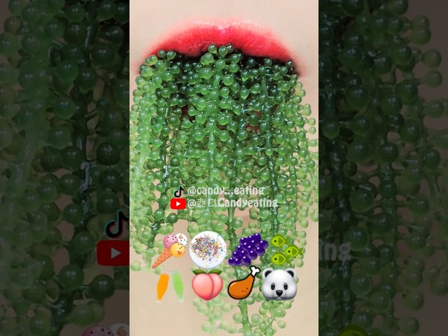 ASMR EMOJI FOOD frozen nik l nip wax kohakuto roasted marshmallow mukbang eating sound #shorts