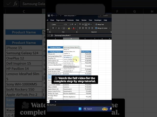 Create a Dropdown in Excel That Highlights the Entire Row! 🤯🔥 | Excel Trick