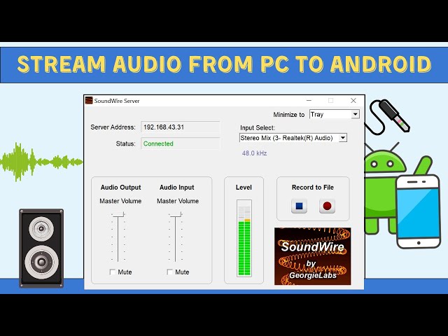Stream Audio/Music from PC to Android via WiFi or USB