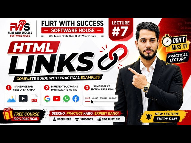 HTML Full Course in Urdu/Hindi | Lecture 7 | Links  in HTML | HTML a Tag |How to Create Links on Web