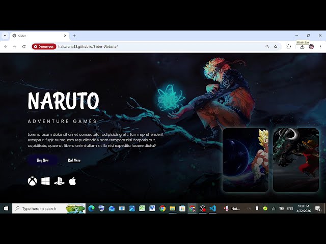 🖼️ Image Slider Website using HTML, CSS & JavaScript