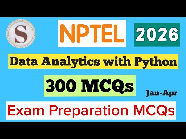 Data Analytics with Python || NPTEL Exam Preparation MCQs 2026 || #nptel #skumaredu