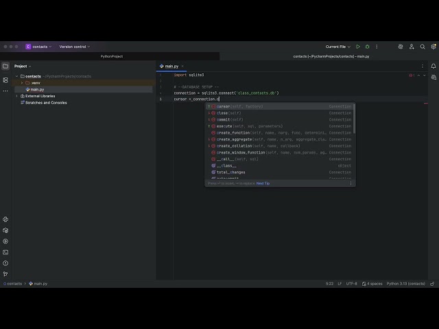 Python + SQLITE3 database Part 1