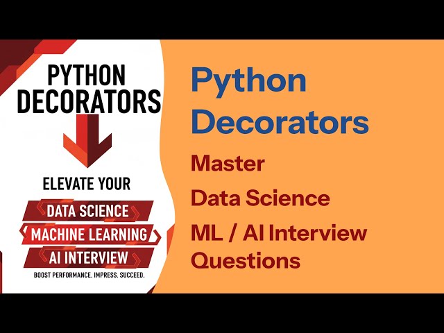 Python Decorators Explained for Data Science/ML/AI Interviews | Real ML Pipeline Example