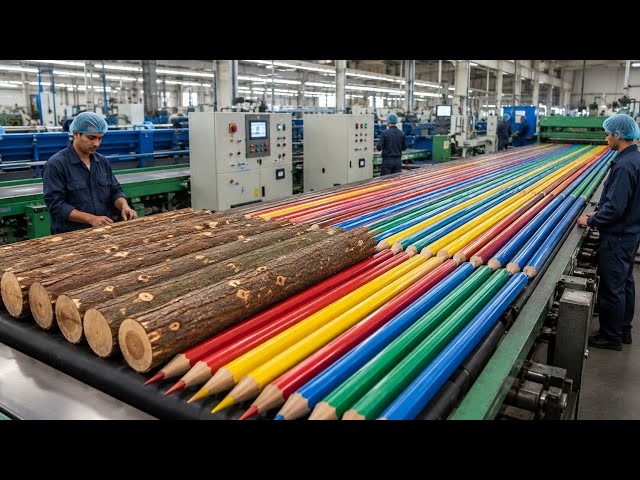 How Colored Pencils✏️ Are Made in a Massive Factory Full Manufacturing Process 🏭 