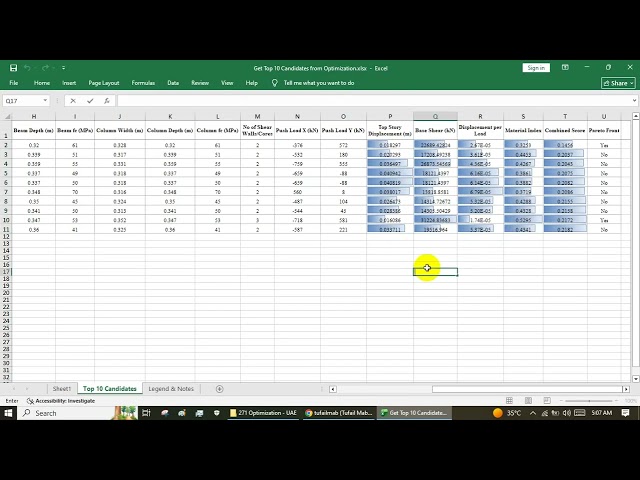 29 - Optimization Cheat Sheet - Final Results #Grasshopper #OpenSees