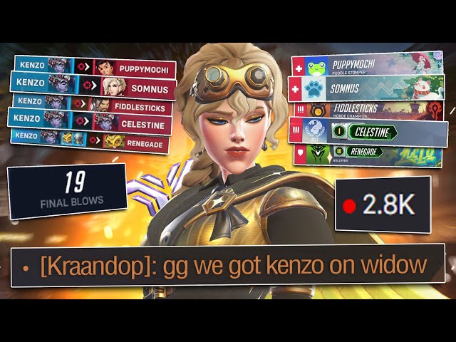 Famous Streamer Stacks Reaction to my Widowmaker in Overwatch
