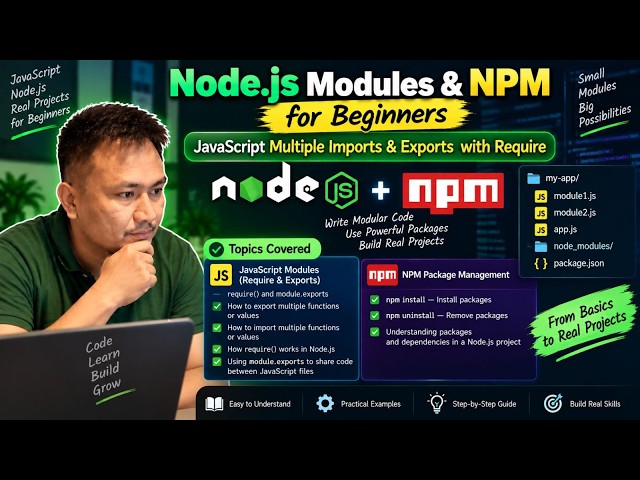Node.js Modules & NPM for Beginners | JavaScript Multiple Imports & Exports with Require