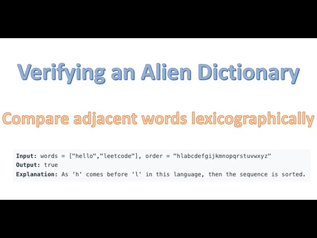 Verifying an Alien Dictionary
