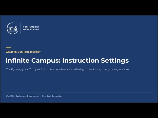 Infinite Campus: Instruction Settings