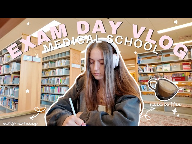 medical school exam day 🩺 | lots of studying, early mornings, & caffeine