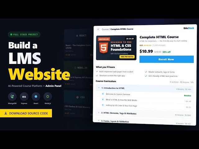 Build a Learning Management System using MERN Stack | AI-Powered LMS Website (2026) | Source Code