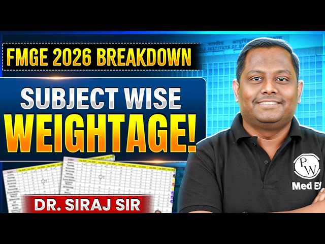 FMGE 2026 Breakdown : Which Subjects Carry the Most Marks? | Dr. Siraj | FMGE 2026 Subject Breakdown