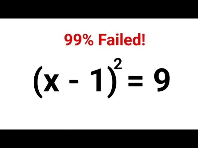 (x - 1)^2 = 9. 99% failed to get this right! #fastandeasymaths #indices