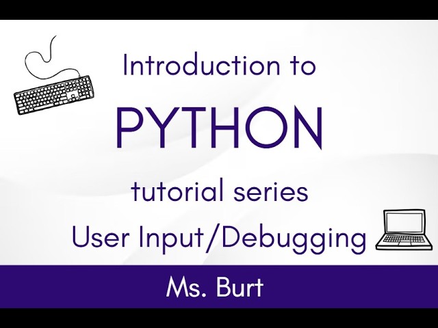Python Tutorial Series Part 3 - User Input and Debugging